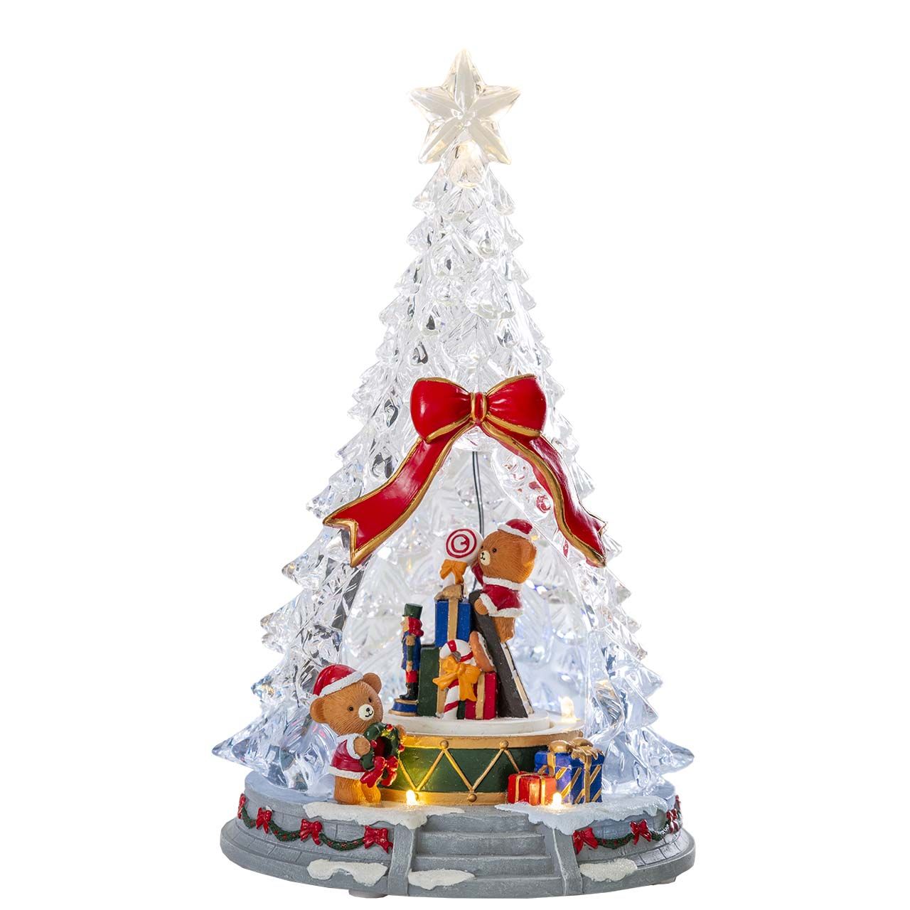 ALBERO IN ACRILICO CON ORSETTI NATALIZI E LED